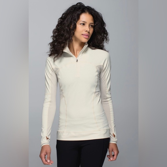 lululemon athletica Tops - Lululemon Run For Gold 1/2 Zip Ghost, Sz 4